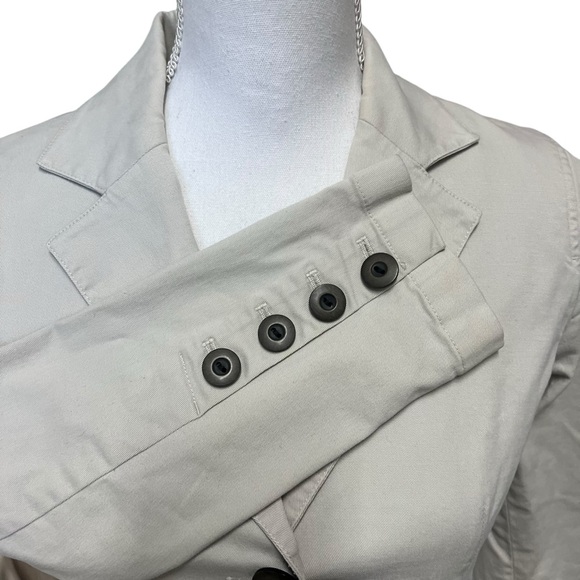 Talbots Petites Lightweight Blend Stretch Big Button Blazer Jacket Size 4 Beige - Picture 6 of 14